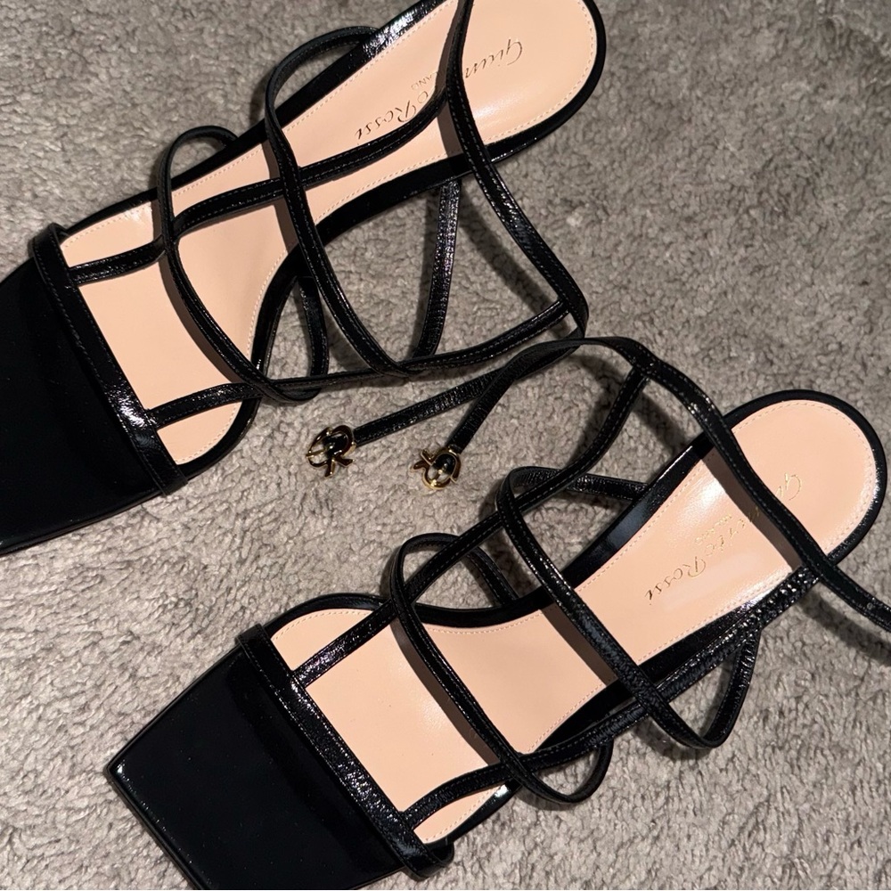 Gianvito Rossi Black Strappy Heels
